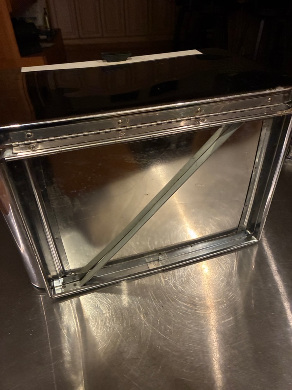 Breadette Masterware Chrome Bread Box Vintage Pie Safe w Built in Cutting Board - Picture 15 of 15